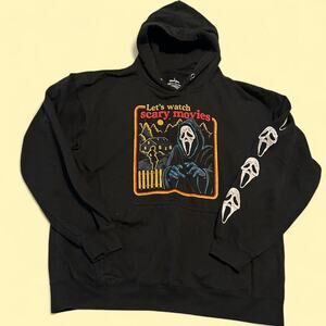 Black orange scream hoodie Medium Mens Horror Halloween